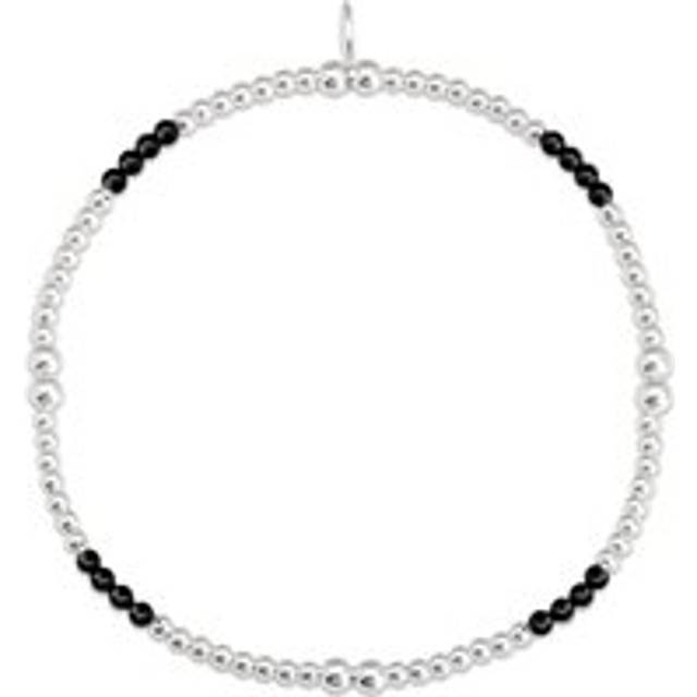 John Greed Signature Silver Bead Onyx IMERAKI Bracelet For Women - silver