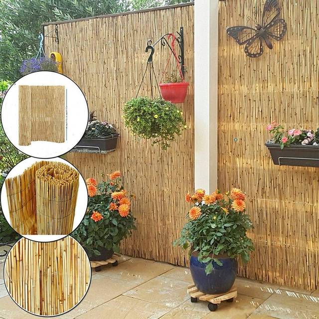 Abaseen Natural Reed Fence Garden Screen Wind Sun Protector - Brown / 150cm / 400cm
