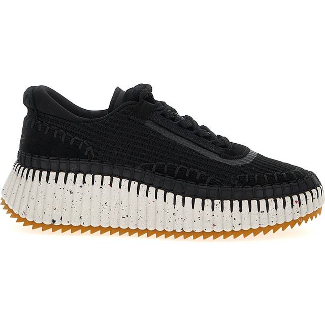 CHLOÉ Nama sneaker Black Size 7 70% Polyester, 15% Nylon, 10% Cotton, 5% Thermoplastic polyurethane, Bovine leather