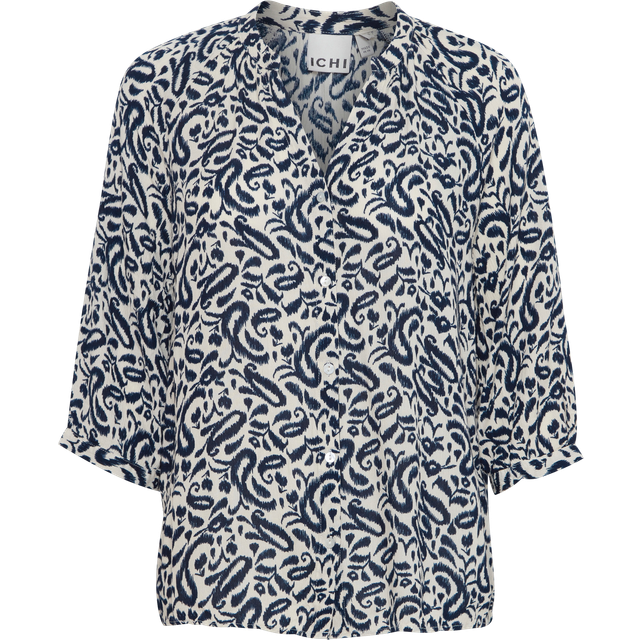 ICHI - Blus ihMarrakech Aop SH5 - Blå
