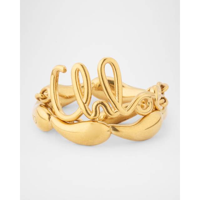 The Chloe Iconic Ring - Vintage Gold - Chloé boasts a collection of care-free accessories in luxe fabrics, showcasing refined craftsmanship and distinguished features that perfectly complement the label's ready-to-wear fashion.
