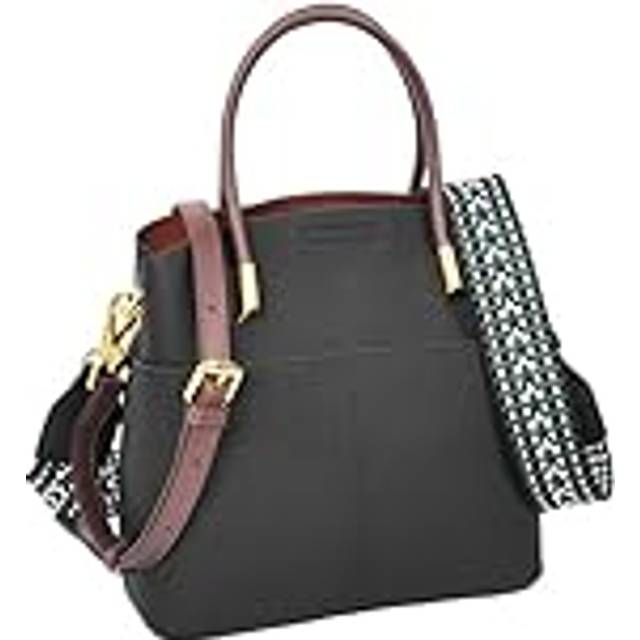 Womens Exquisite Leather Small Tote Smart Casual Fashion Crossbody Bag Allure Black