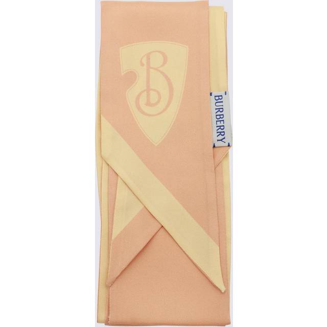 Burberry Womens Petal Reversible Shield-print Silk Skinny Scarf - PETAL
