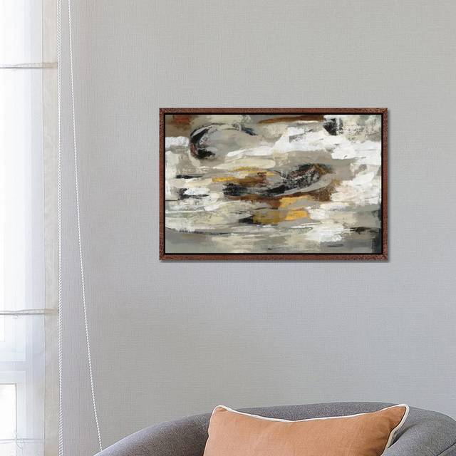 Neutral & Gray Abstract by Silvia Vassileva - Gallery-Wrapped Canvas Giclée on Canvas - Classic Wood Framed (45.72cm H x 66.04cm W x 3.81cm D)