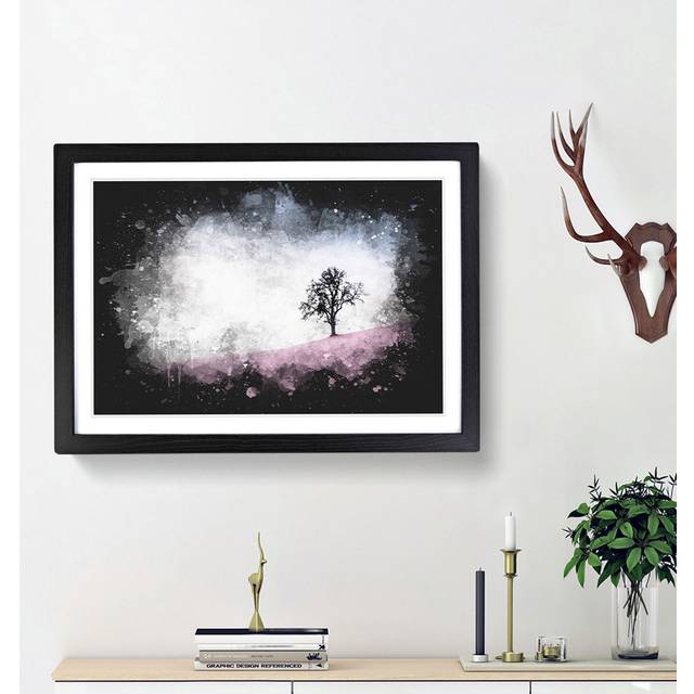 The Tree Swing - Picture Frame Graphic Art Print - Black Framed (45cm H x 63cm W x 2cm D)