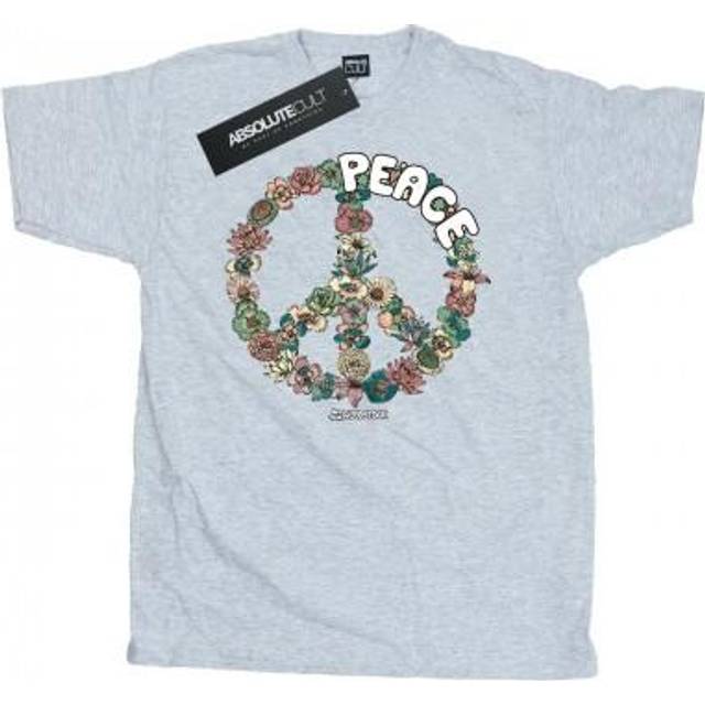 (L, Sports Grey) Woodstock Mens Floral Peace T-Shirt