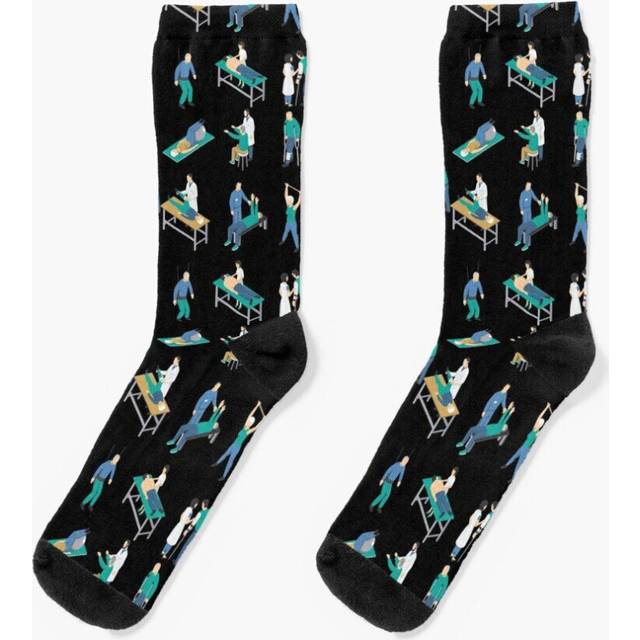 Dress Socks Physical Therapist Physiotherapist Health Care Gift Novelty Fancy Crazy Pattern Crew Casual for Men Women
