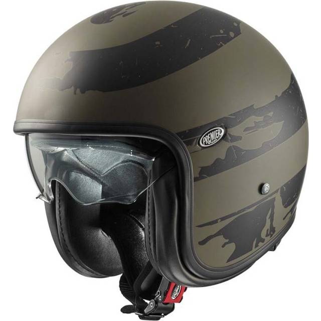 Premier Vintage US, open face helmet , color: Matt Dark Green/Black , size: S