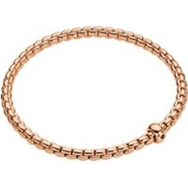 Fope Eka 18ct Rose Gold 0.01ct Black Diamond Flexible Bracelet - XS