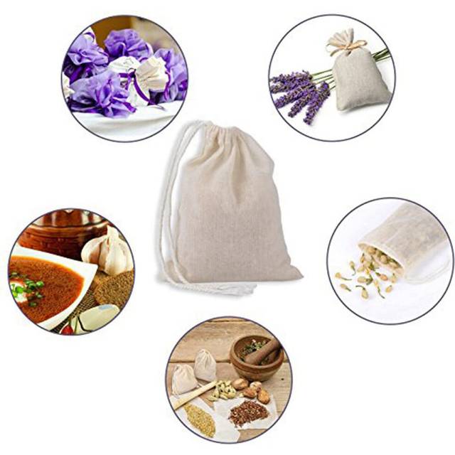 20 Pieces Muslin Bags Cotton Drawstring Bags,Tea Brew Bags (8 X 12 Inches)
