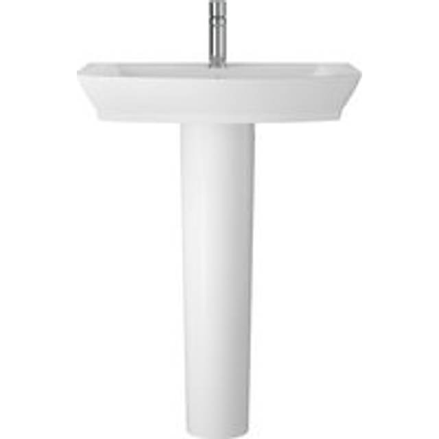 Spirit Soft Square 1 Tap Hole Ceramic Basin & Full Pedestal, 550mm - Balterley