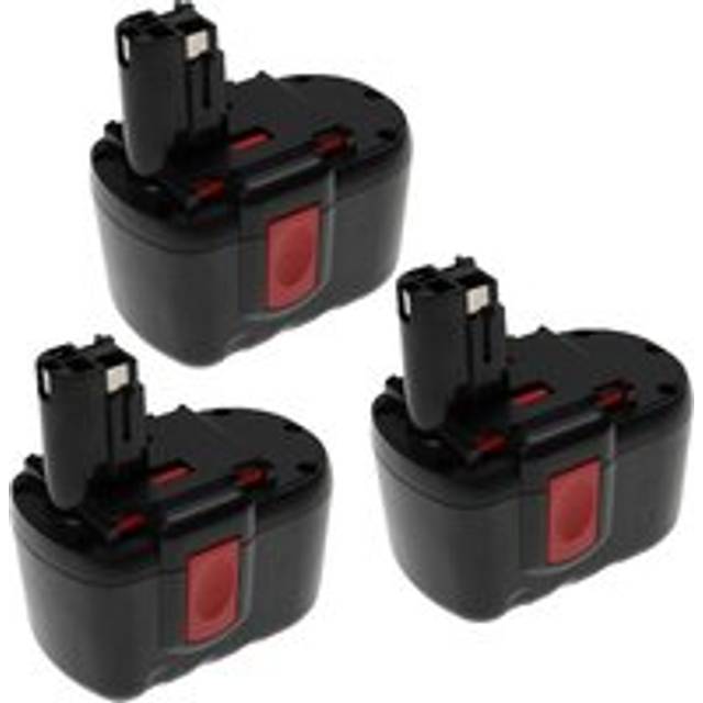 Extensilo - 3x Battery Replacement for Bosch 2607335268, 2607335279, 2607335280, 2607335445, 2607335446 for Electric Power Tools (3300 mAh, NiMH, 24