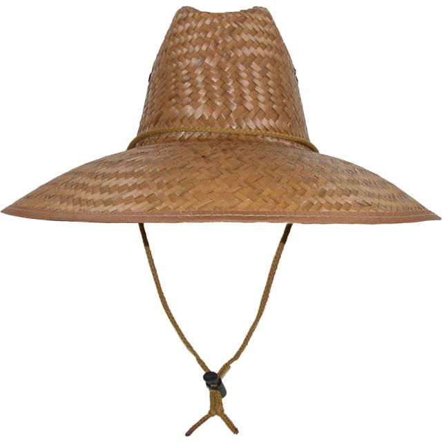 CTM Palm Straw Lifeguard Hat with Wide Brim - Natural one size (one size)