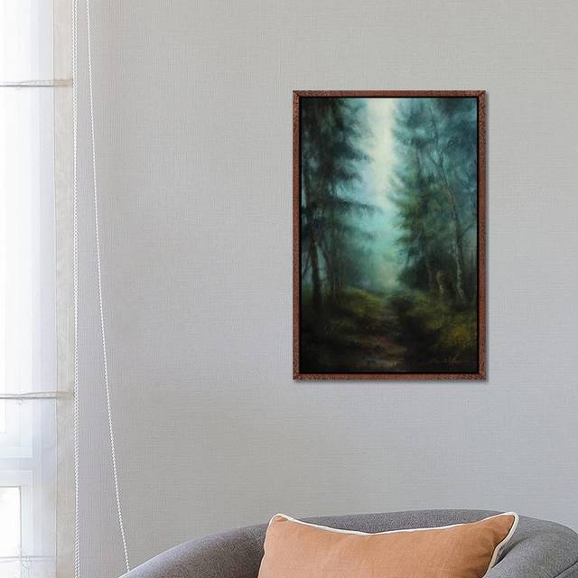 Light Mists Through Trees - Tree Shadow At Grisedale Forest by Hannah Kerwin - Gallery-Wrapped Canvas Giclée - Classic Wood Floater Framed (66.04 cm H x 45.72 cm W x 4.445 cm D)