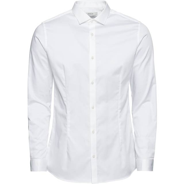 Jack & Jones – Premium – Vit stretchig finskjorta med supersmal passform-Vit/a