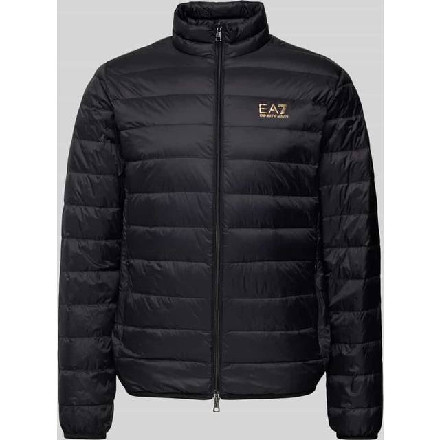 Emporio Armani Ea7, Jacka, Herr, L, Svart jacka med dragkedja och fickor - black (L)