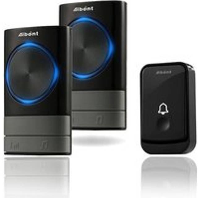 Alwaysh - Wireless Doorbells, 45 Melodies 5-Level Volume, IP55 Waterproof Wireless Doorbell, Chime Kit with 300 Meters, led Flash, 2 Plug-in Receiver