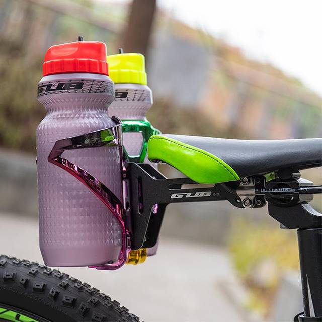 Bicycle Double Water Bottle Cage Water Bottle Cage Adapter Cycling Bottle Cage Holder Mount Clip black
