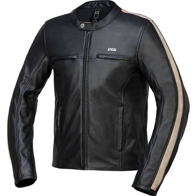 IXS Stripe, leather jacket , color: Black , size: 56