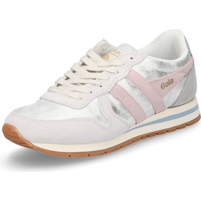 (3) Gola Daytona Blaze Womens Fashion Trainers in Silver