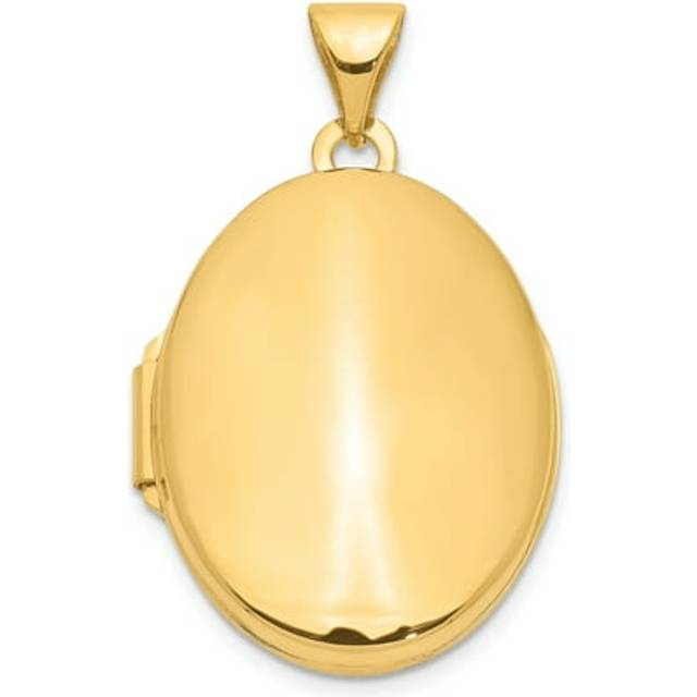 14K Yellow Gold Polished Oval Locket Pendant