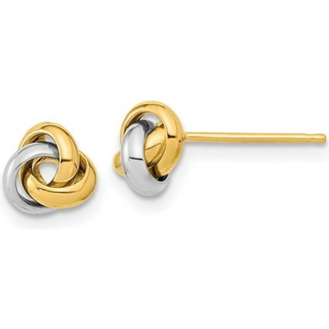 14K Two-Tone Polished Love Knot Post Earrings
