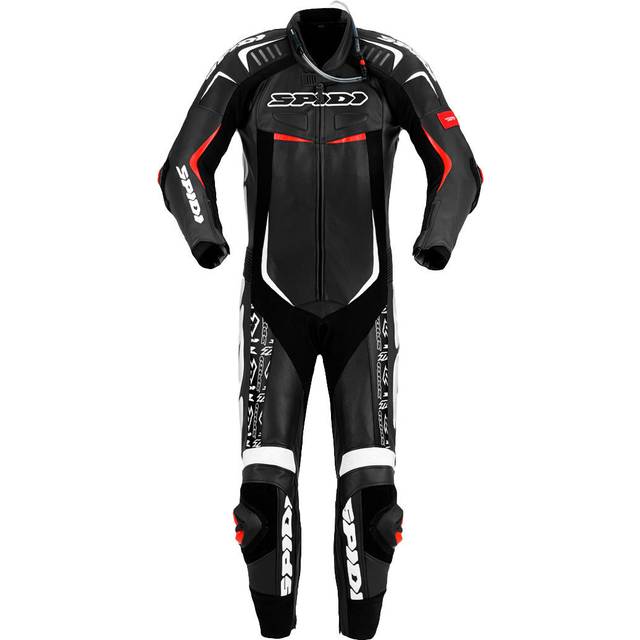Spidi Track Wind Replica Evo One Piece Motorcycle Leather Suit, black-white, Size 46 for Men