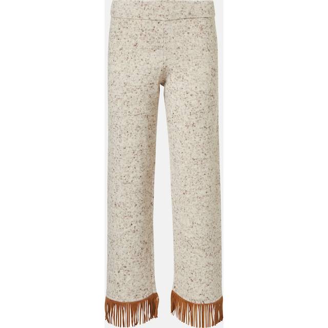 Alanui Dreamscape fringed wool-blend pants - beige (UK 12)