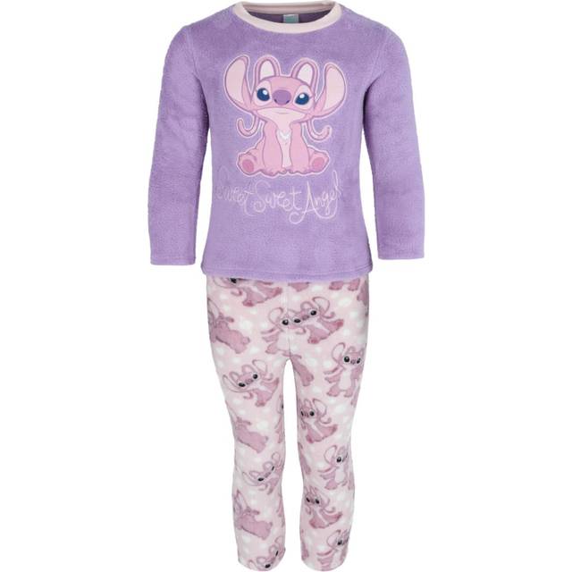 Textiel Trade Toddler Girl's Disney Stitch Angel Fleece Pajama Set - - Purple (4T)