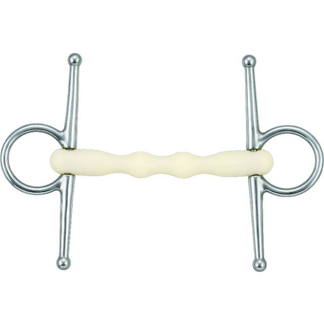 Straight needle bit for horses Soyo Happy Mouth - Argenté