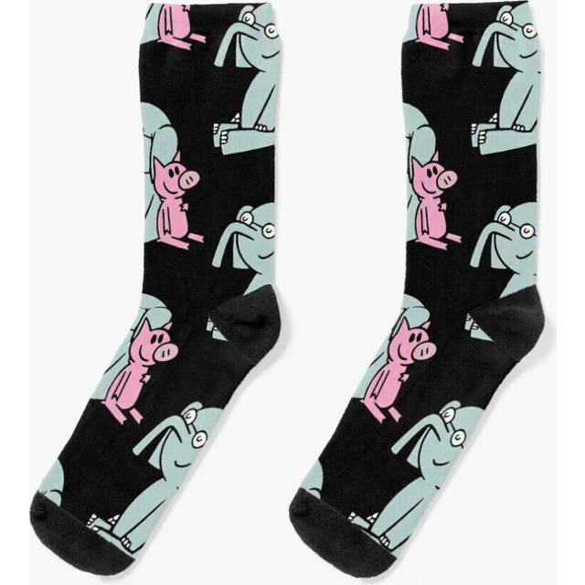 Dress Socks Elephant and Piggie. Gerald and Piggie. Anime transparent sticker, mo willems Novelty Fancy Crazy Pattern Crew Casual for Men Women
