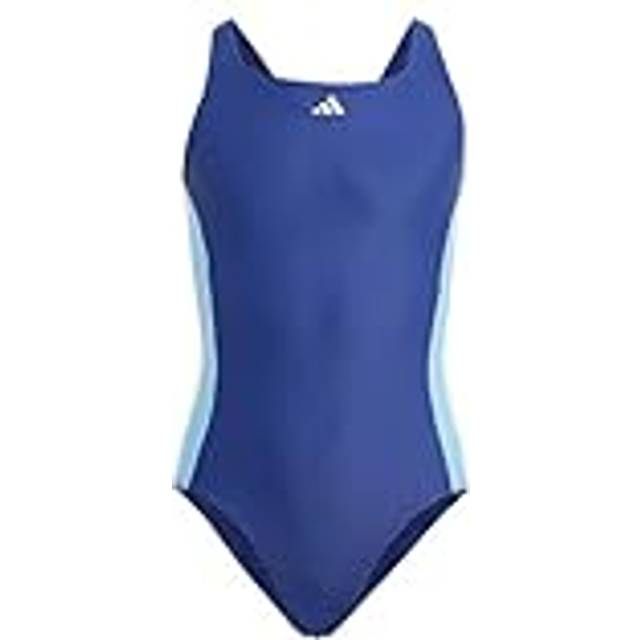 Cut 3-Stripes Swimsuit - Dark Blue / Green Spark