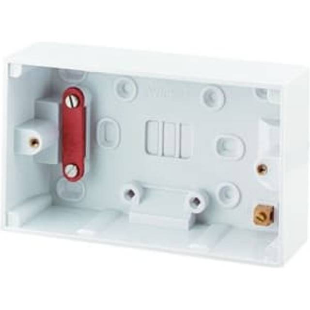 Wickes White 2 Gang Pattress Box for Cooker Control Units - 47mm