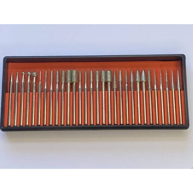 York - Diamond Coated Burr Set 3MM Shank (30PC)