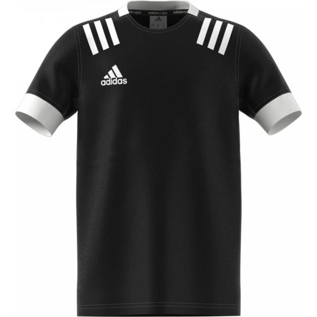 Adidas Boys 3-Stripes Rugby Jersey Colour: Black, Size: 9-10 years