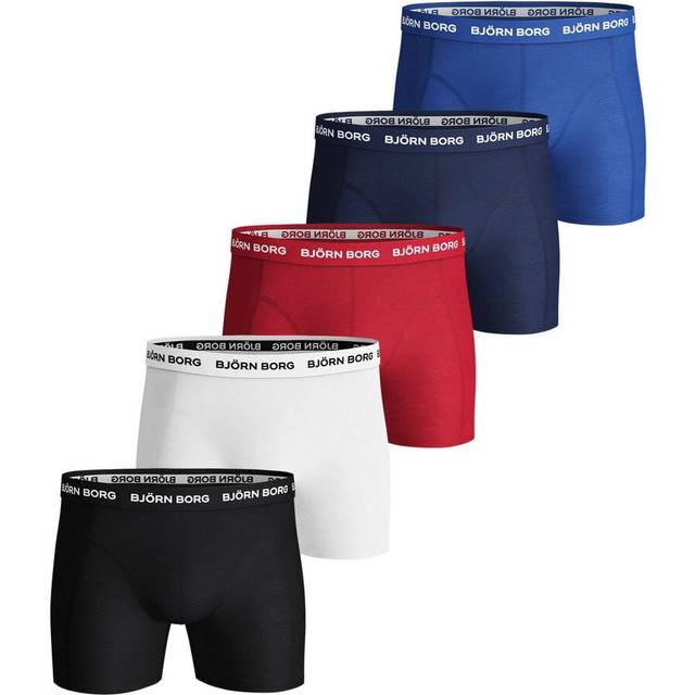Bjorn Borg Mens Bjorn Borg Cotton Stretch Boxer 5 Pack, Multi, Size S, Men - Print
