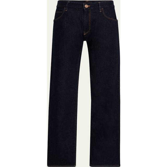 Five-pocket, regular-fit, stretch-cotton denim trousers