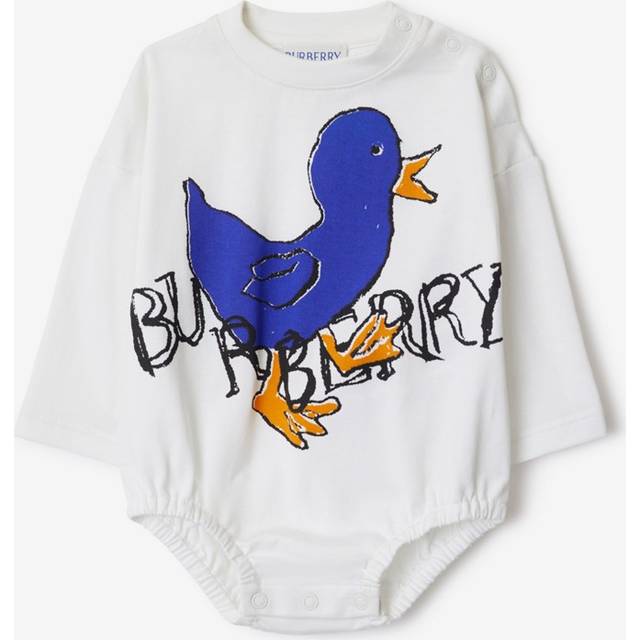 Burberry White Dolby Branded-print Cotton Onesie 3-18 Months 12 - WHITE