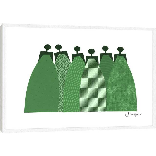 6 Emerald Dresses by LouLouArtStudio - Gallery-Wrapped Canvas Giclée on Canvas - White Floater Framed (152.5 cm H x 101.5 cm W)