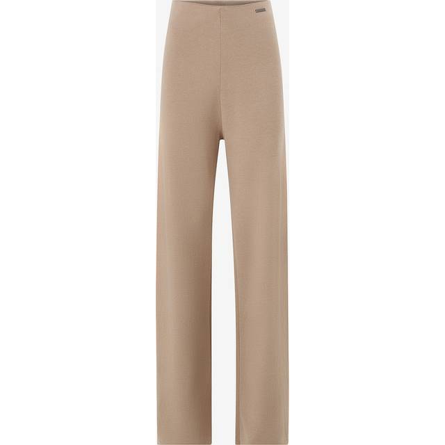 Calvin Klein Straight Leg Lounge Pants - Beige, Beige, Size L = Uk 12, Women - L = UK 12