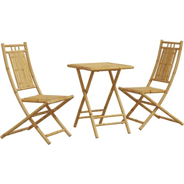 vidaXL 3 Piece Bistro Set Bamboo - Brown
