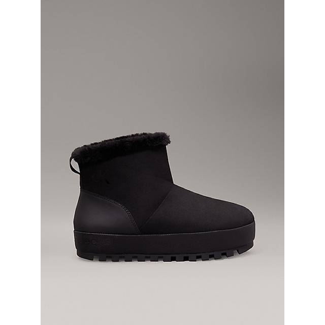 Calvin Klein Jeans Fleece Lined Slipper Boots - Black, Black, Size 36, Women