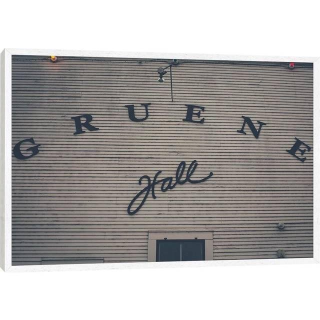 Gruene Hall by Ann Hudec - Graphic Art Print on Canvas - White Framed (45.72cm H x 66.04cm W x 3.81cm D)