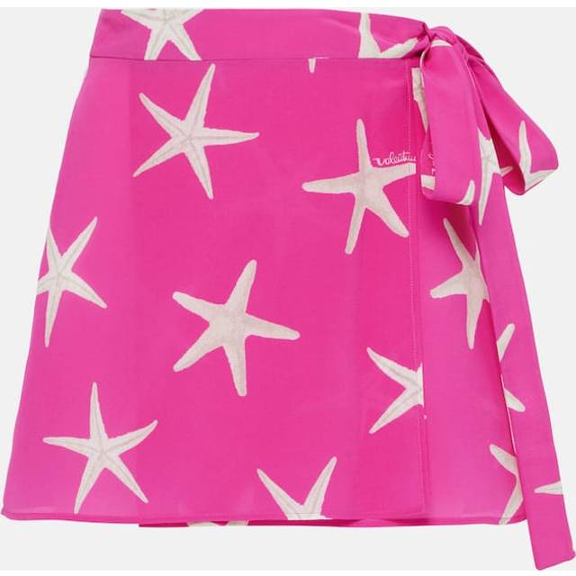 Valentino Printed silk wrap skirt - pink (UK 14)