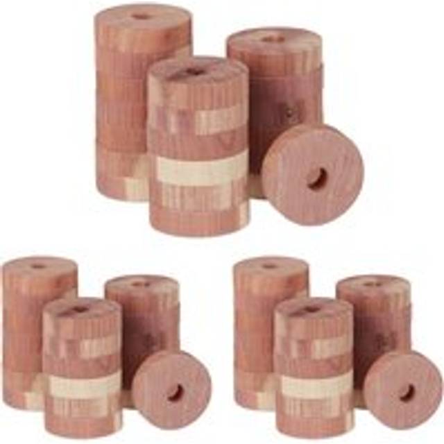 Relaxdays - Moth Trap, 60x Set, Natural Insect Repellent, Cedar Wood, Hang Up in Wardrobe, Clothes Protection, ø: 4 cm