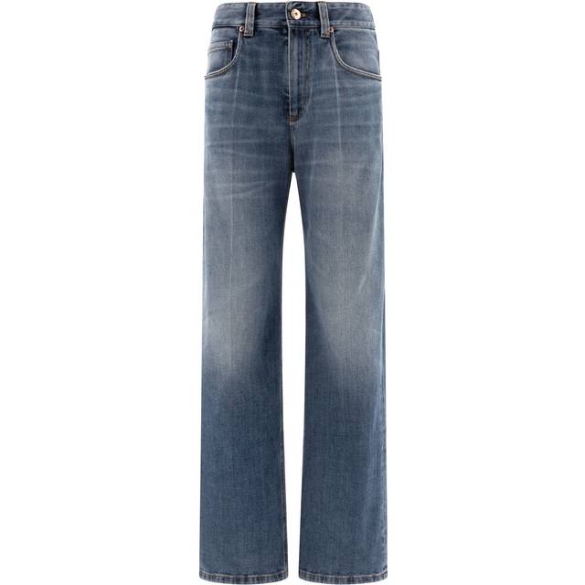 Brunello Cucinelli-With Shiny Tab Jeans Blu-Donna - 44