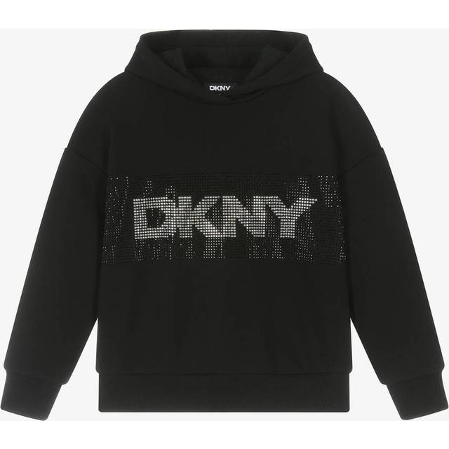 DKNY, Sweatshirts, female, Black, 14 Y, Black Hoodie for Kids