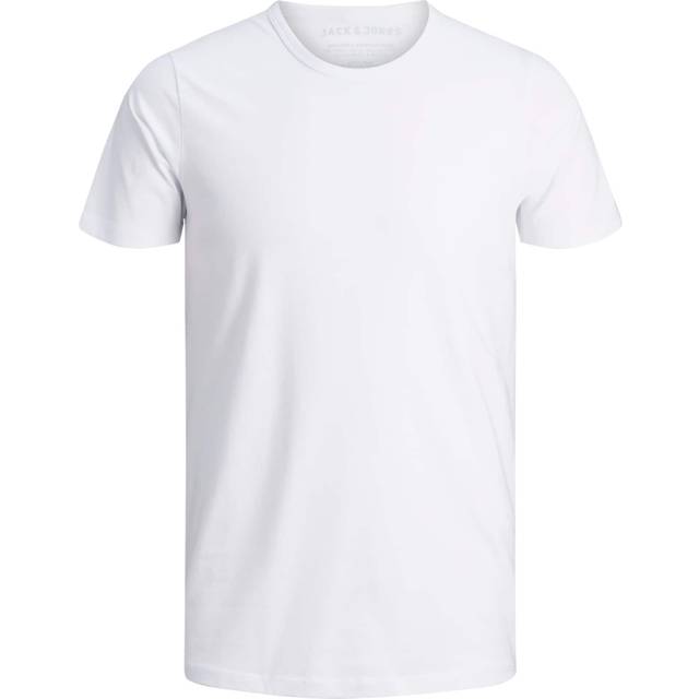Jack & Jones Basic Crew Neck Cotton Lycra Plain T-shirt White