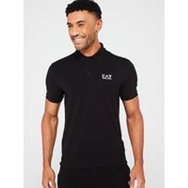 Ea7 men's logo polo shirt, black