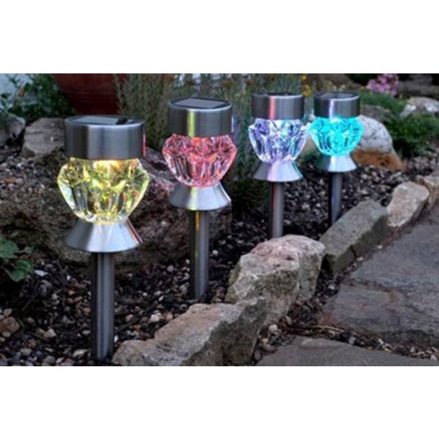 Garden Mile - 4x led Solar Powered Cool White Stake Lights